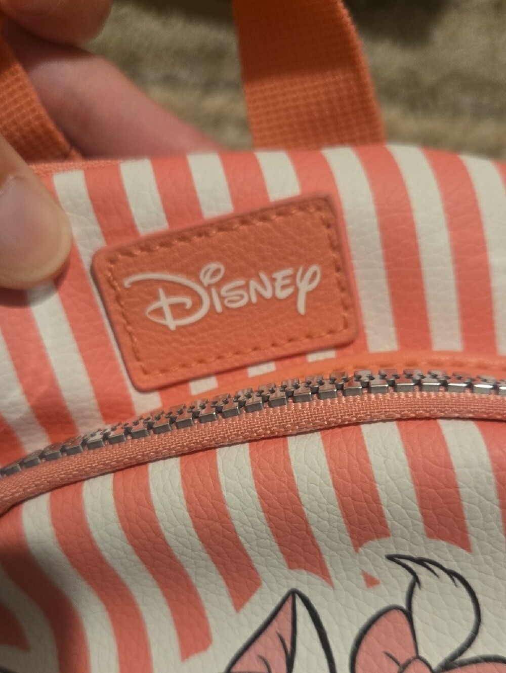 🦋Disney Marie Pink and White Striped Mini Backpack - Picture 4 of 5